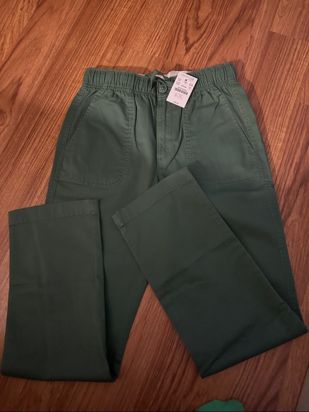 Crewcuts Olive Green Elastic-Waist Casual Pants